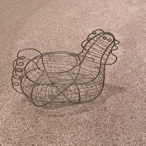 Rooster Wire Egg Basket Farmhouse Decor